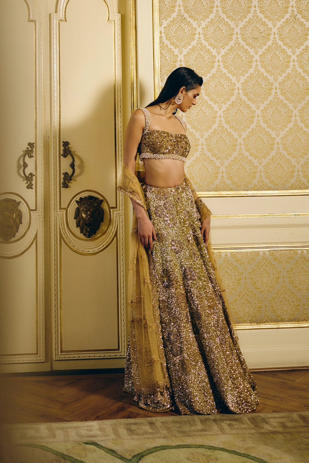 Whispers of Gleaming Sakura Lehenga Set