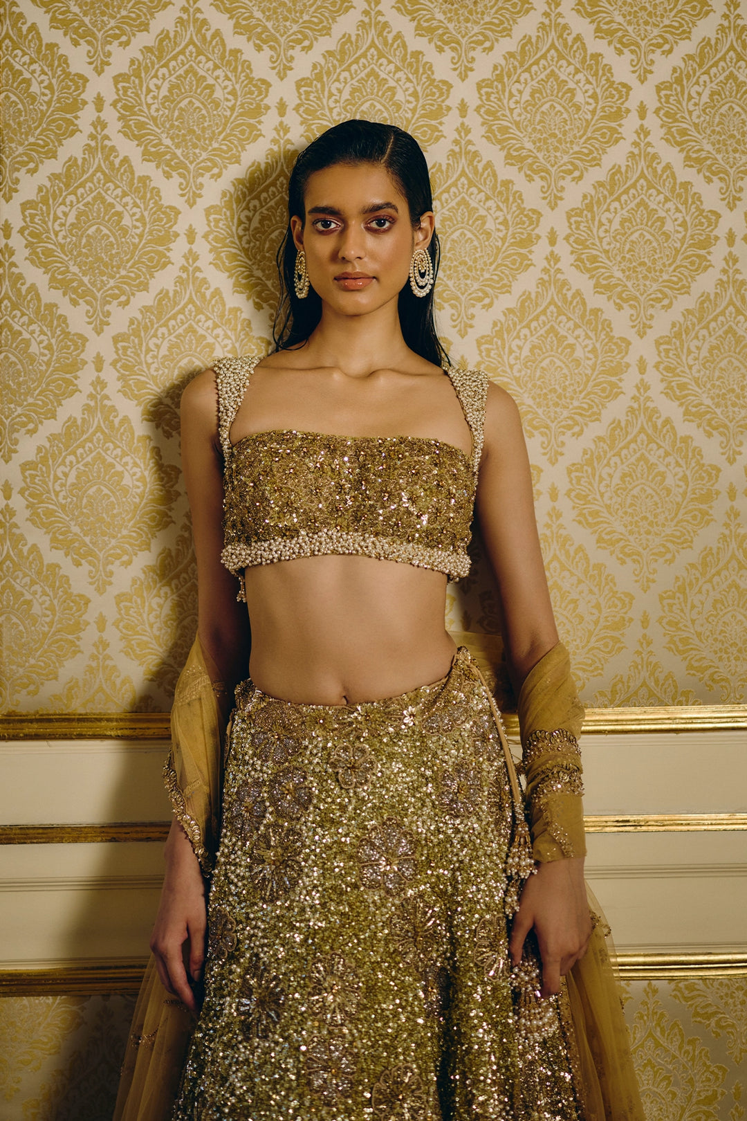 Whispers of Gleaming Sakura Lehenga Set