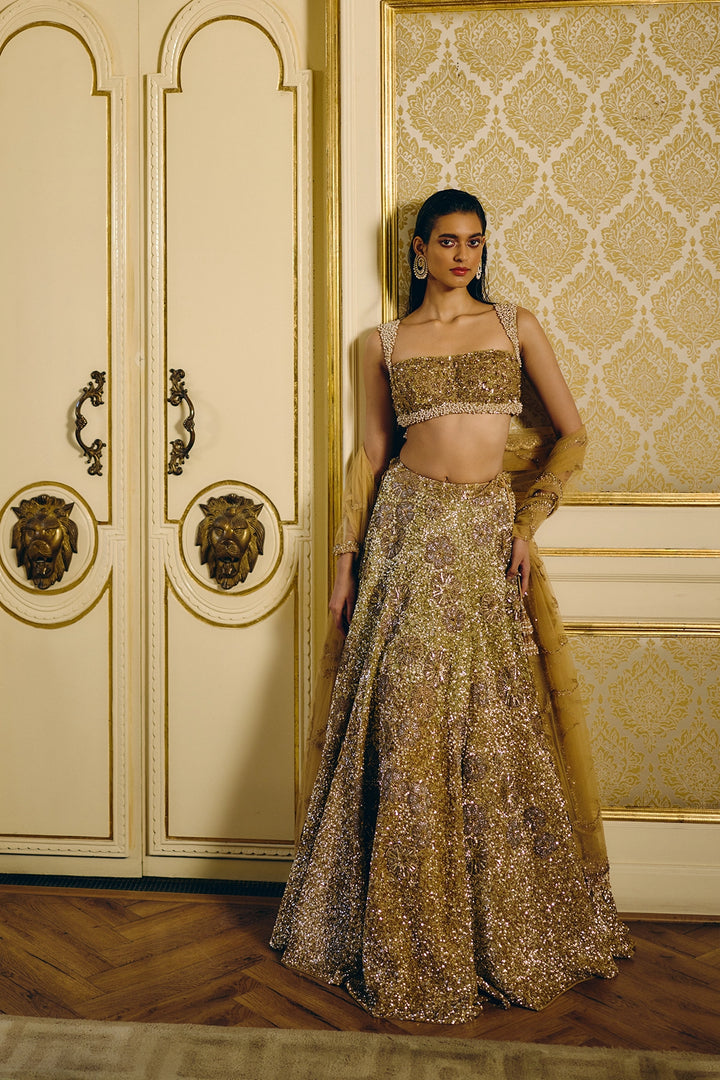 Whispers of Gleaming Sakura Lehenga Set