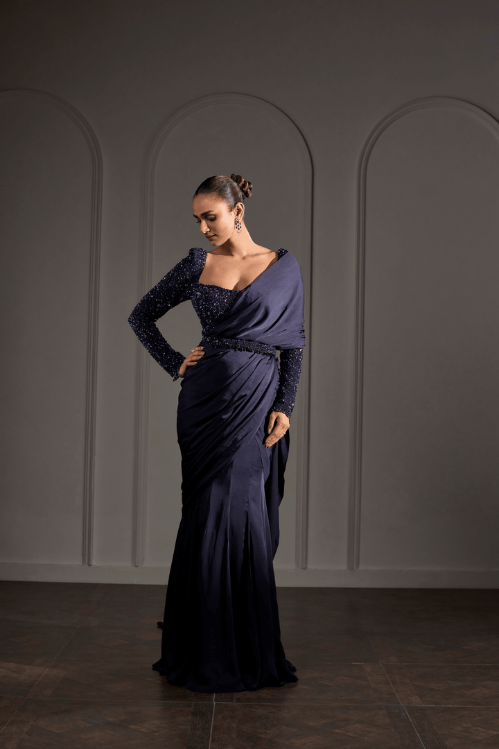 Moonlit Elegance Draped Saree