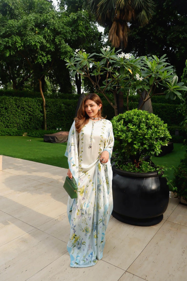 Meghna Pahwa In Celeste Kaftan Set