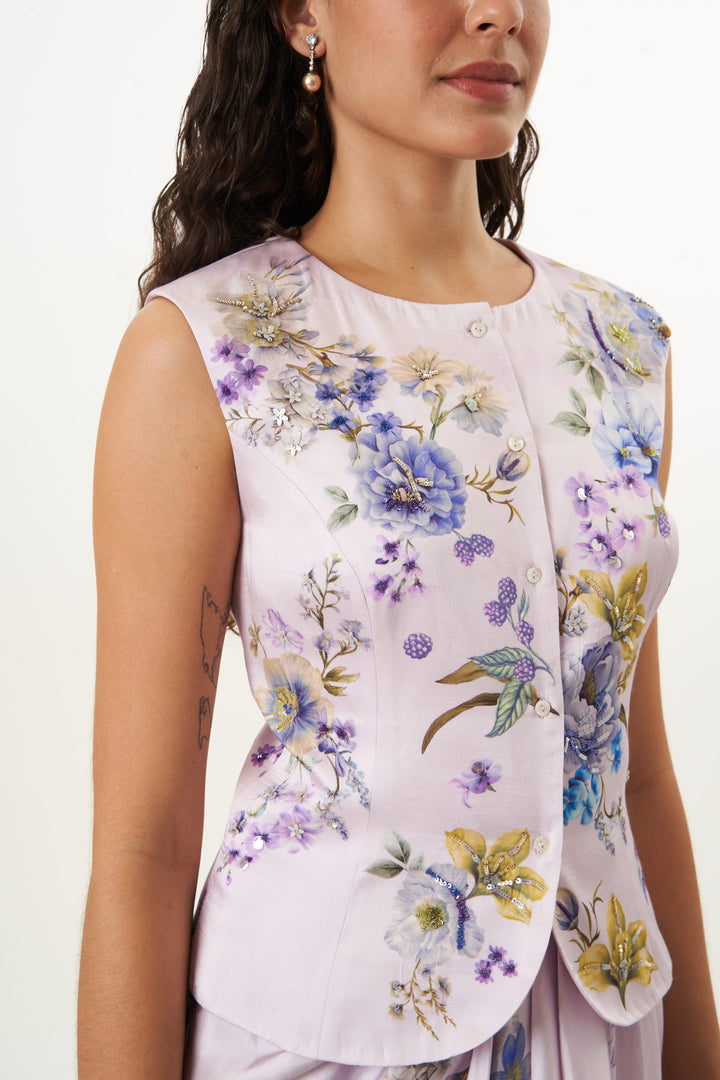 Silken Botaniqué Waist Coat Co-ord Set