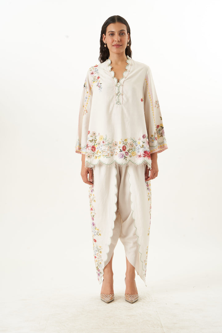 Fleur Ivory Dhoti Set