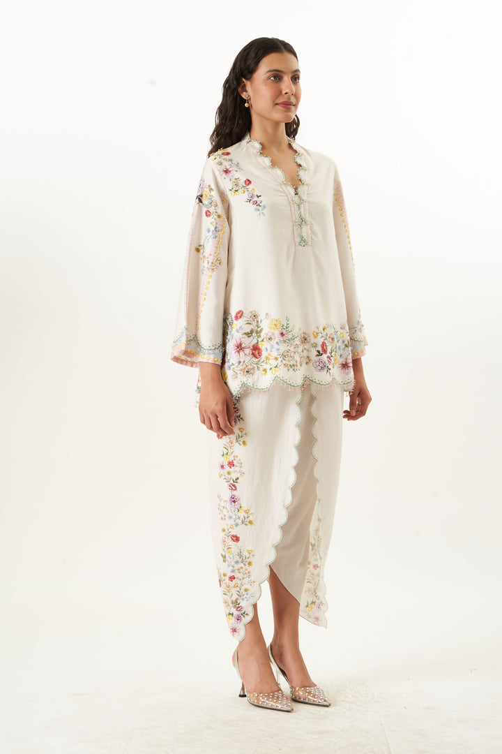 Fleur Ivory Dhoti Set