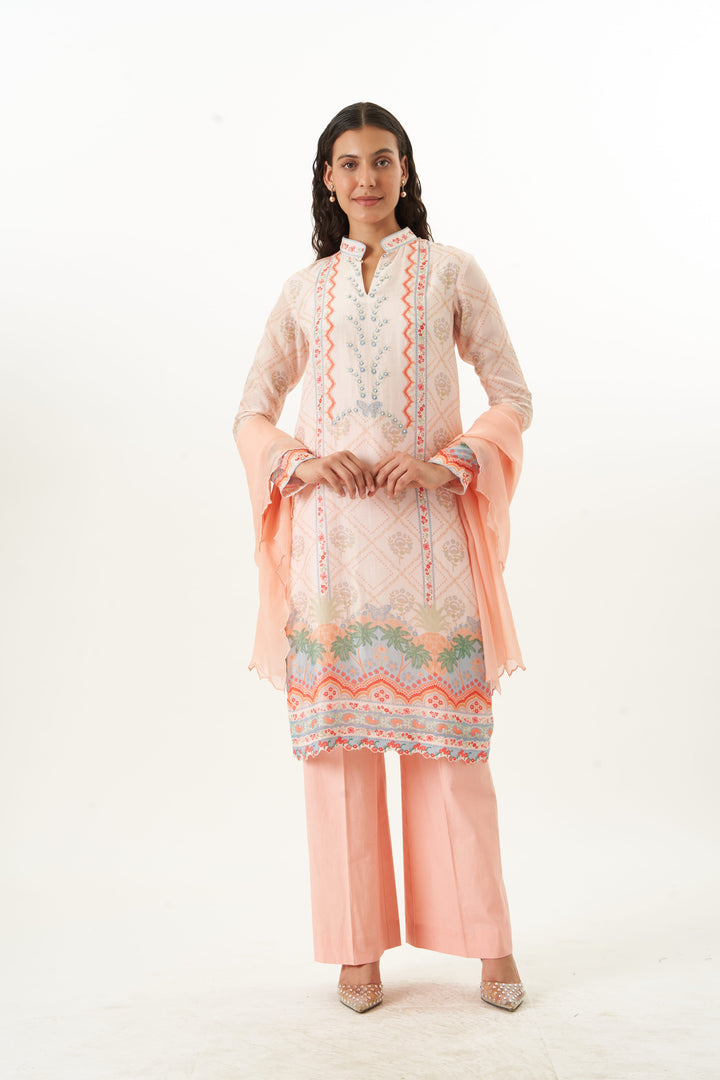 Edge of Bloom Straight Kurta Set