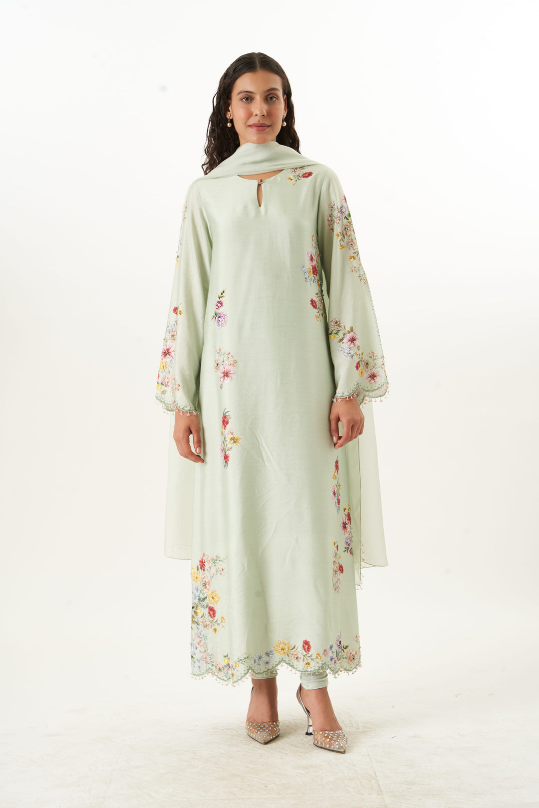 Sage Harmony A-Line Kurta Set