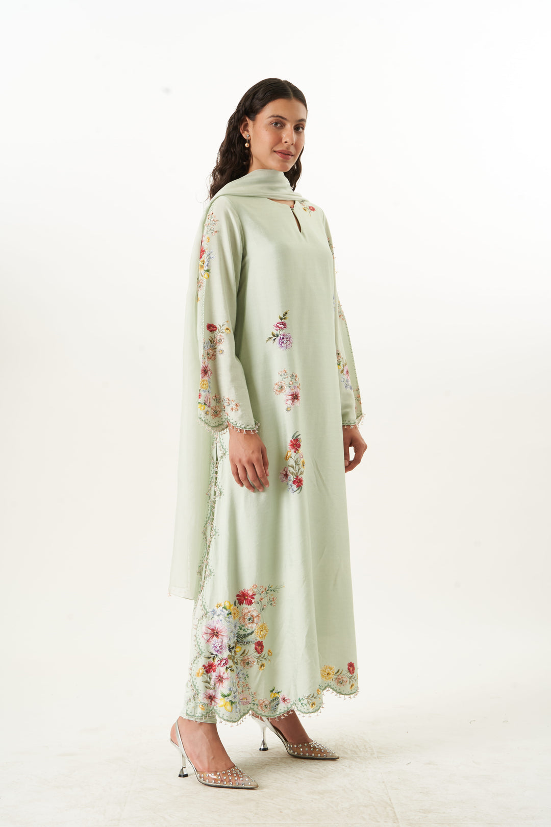 Sage Harmony A-Line Kurta Set