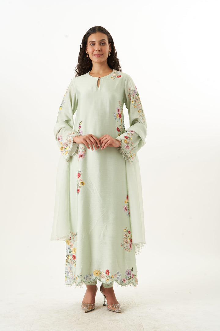 Sage Harmony A-Line Kurta Set