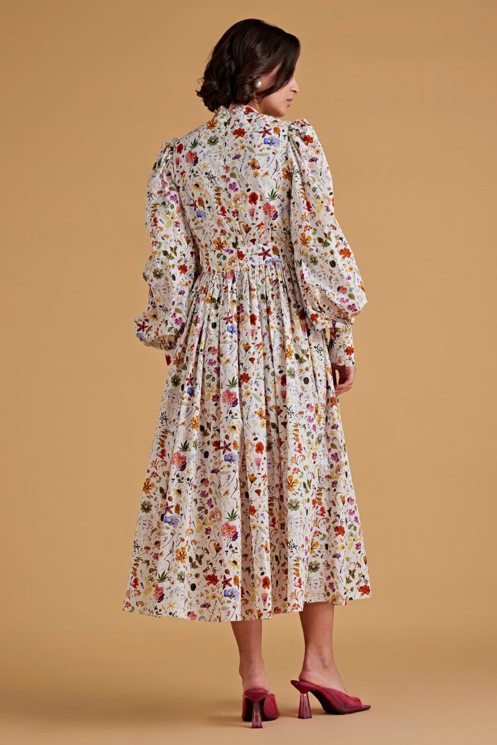 Ivory Autumn Print Dress