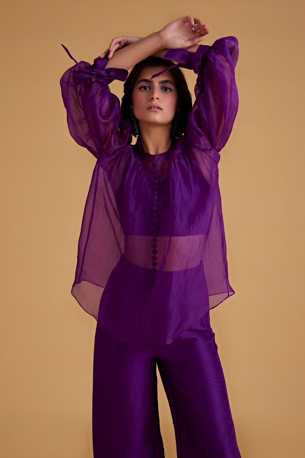 Purple Organza Co-ord Set