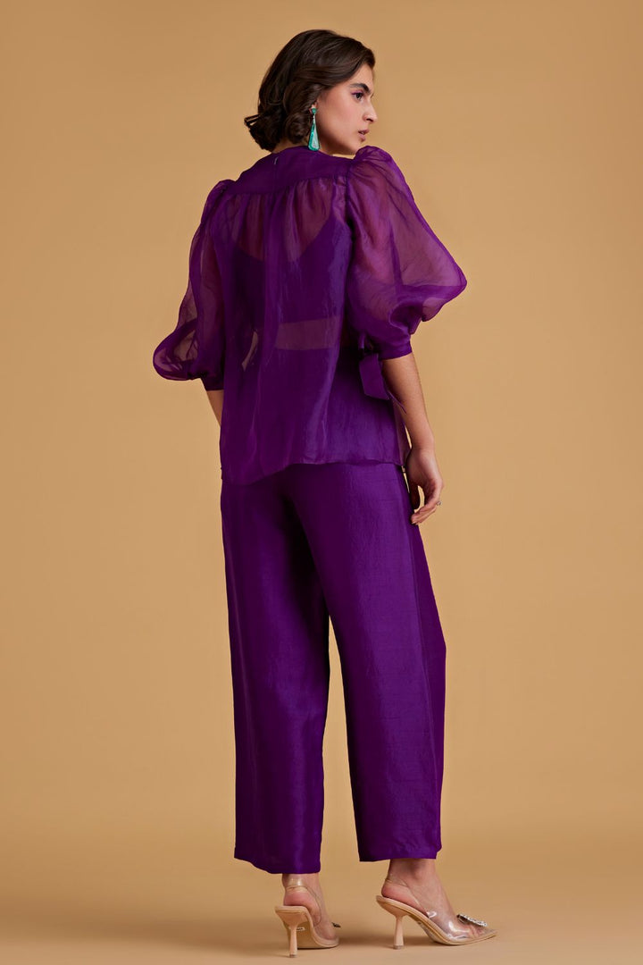 Purple Organza Co-ord Set