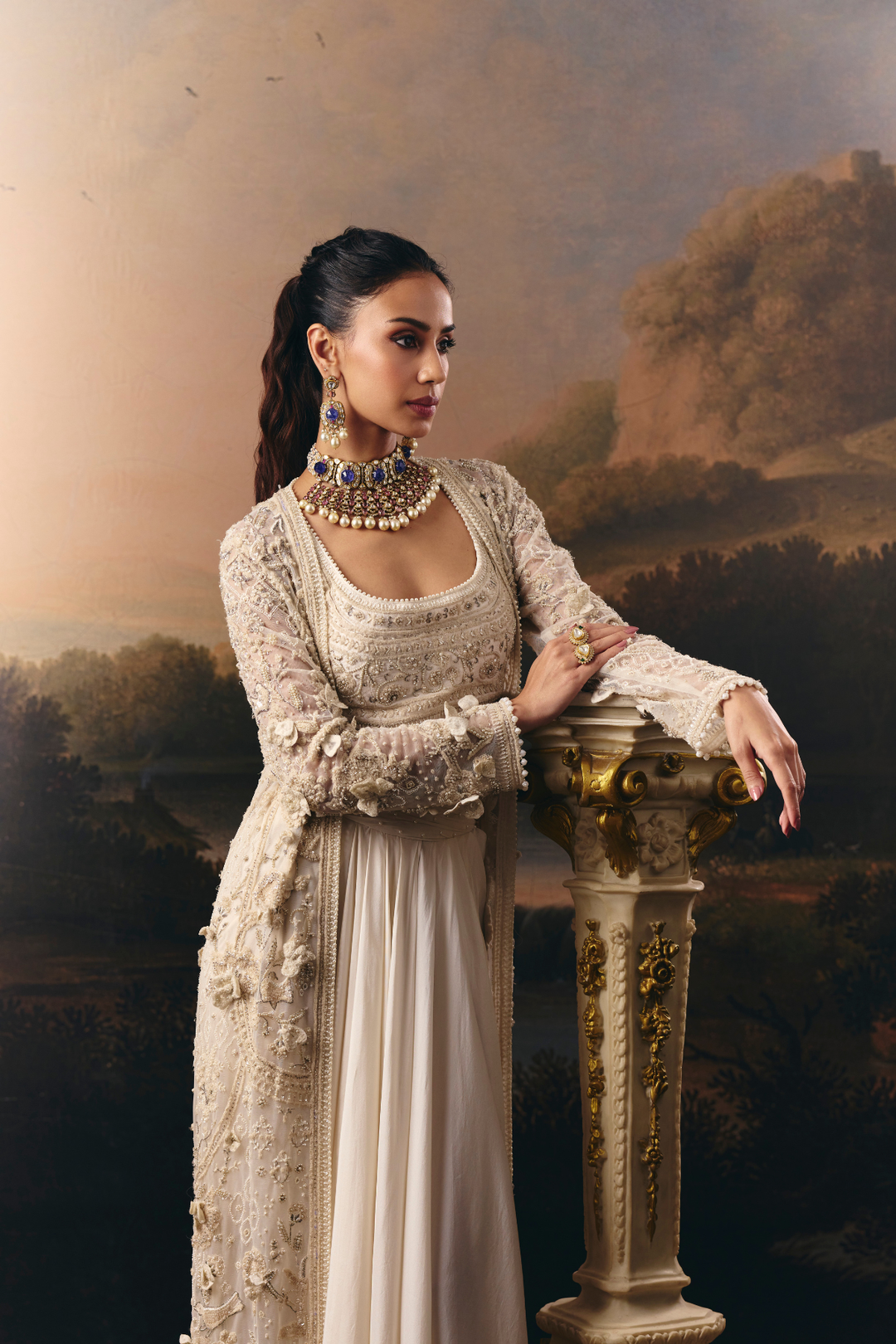 Motiwala Jewellery Brand In Reverie Elegance Jacket & Skirt Set