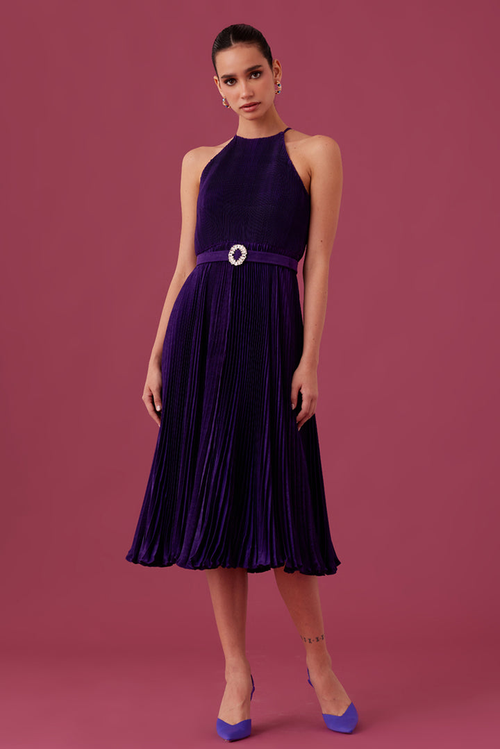 Phantom Violet Satin Dress