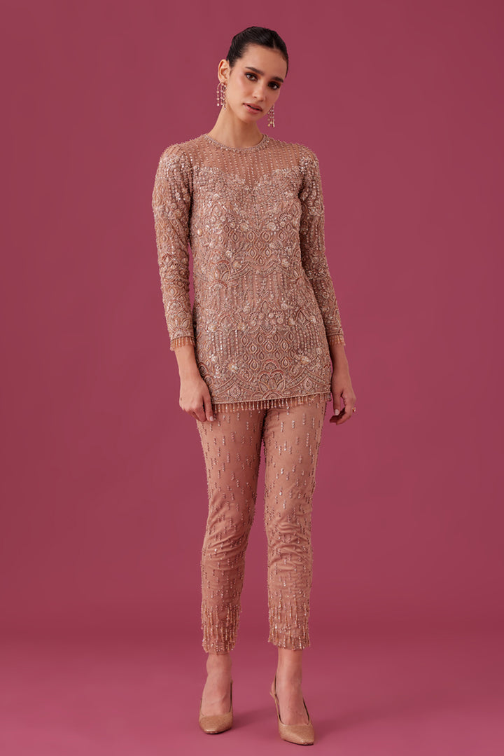 Dusty Rose Embroidered Co-ord Set