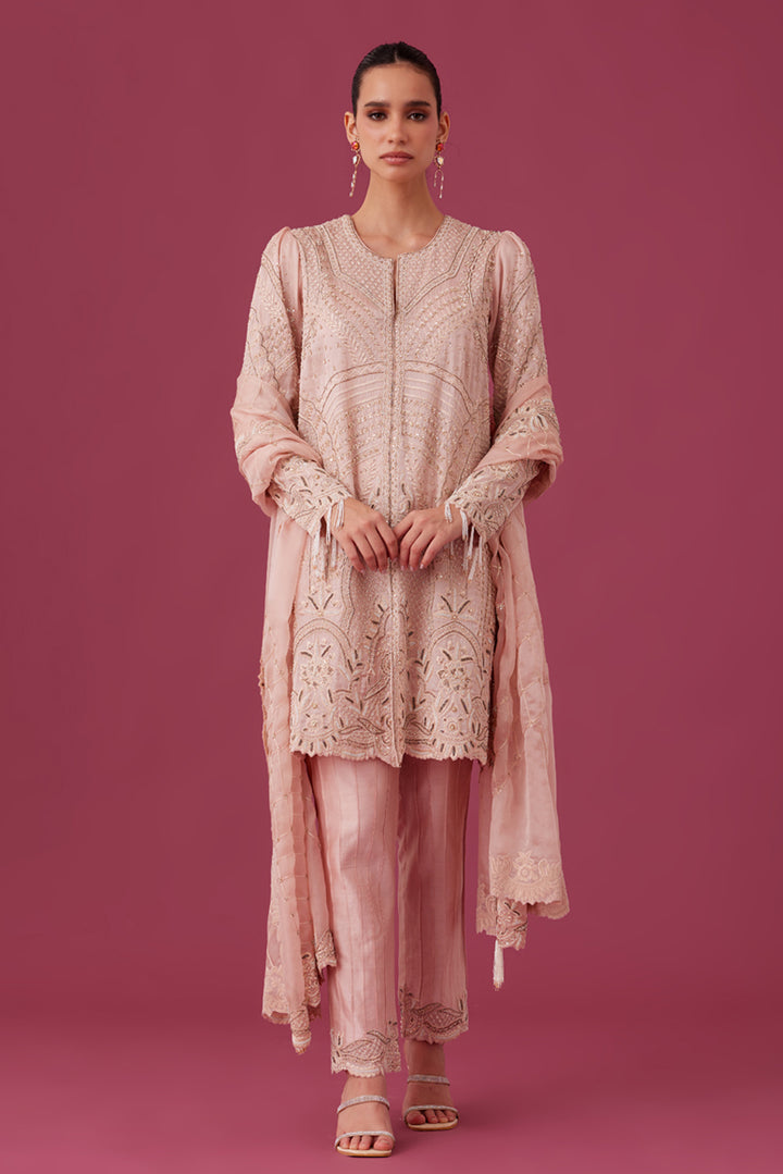 Light Pink Embroidered Kurta Set