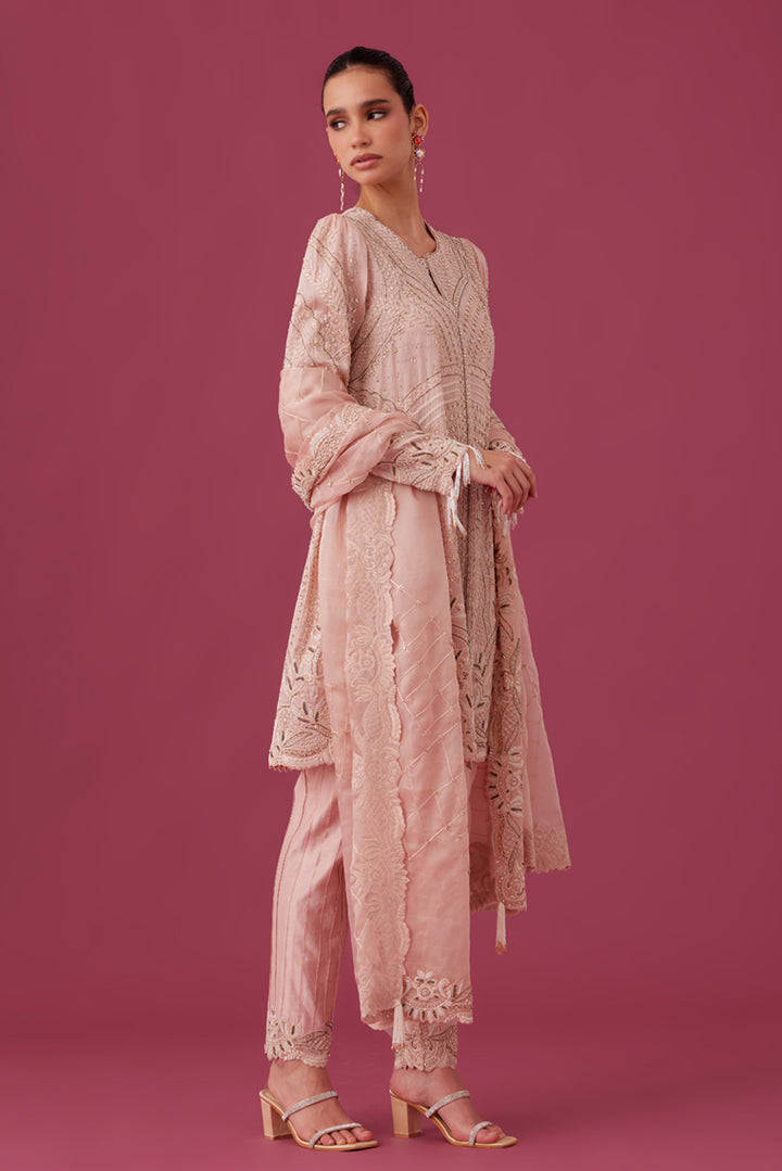 Light Pink Embroidered Kurta Set