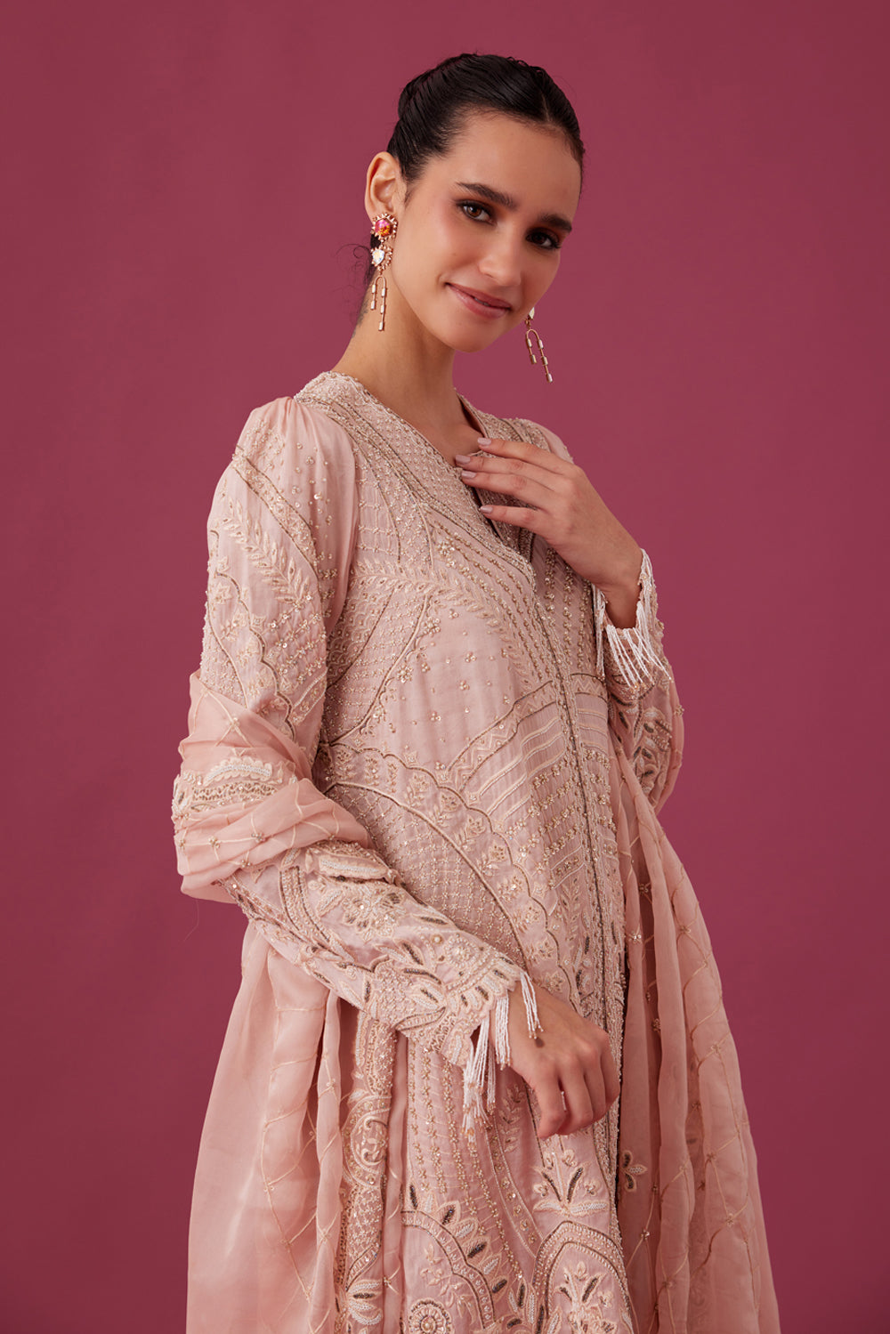 Light Pink Embroidered Kurta Set