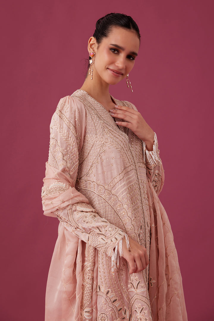 Light Pink Embroidered Kurta Set