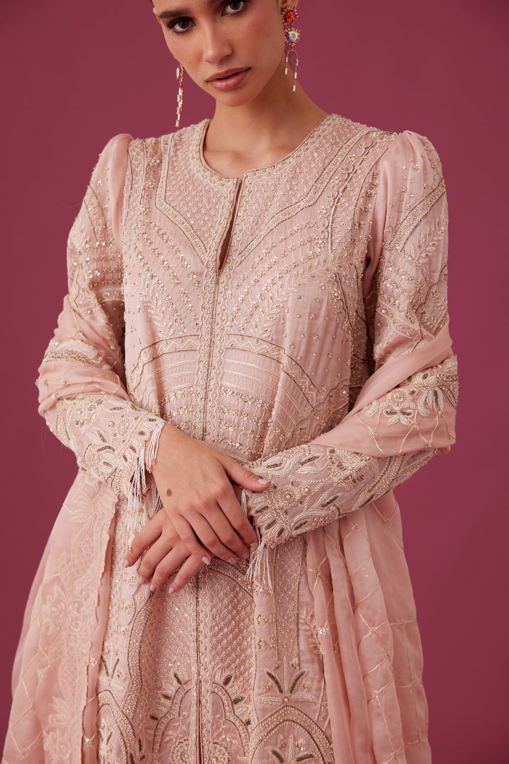 Light Pink Embroidered Kurta Set