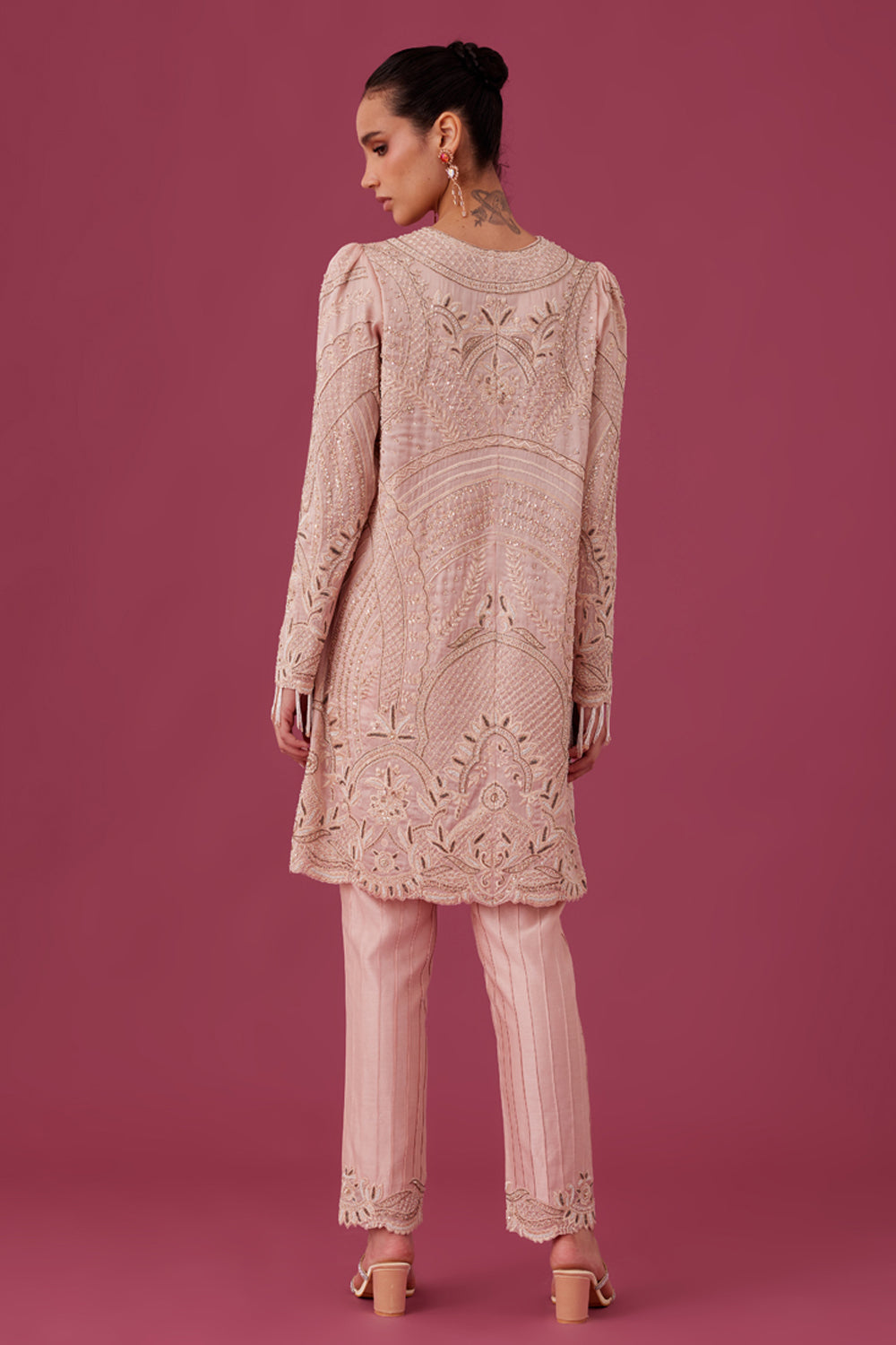 Light Pink Embroidered Kurta Set