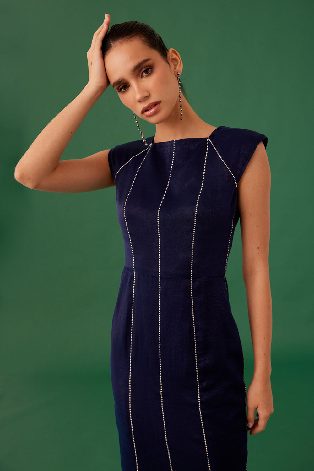 Navy Blue Straight Cut Dress