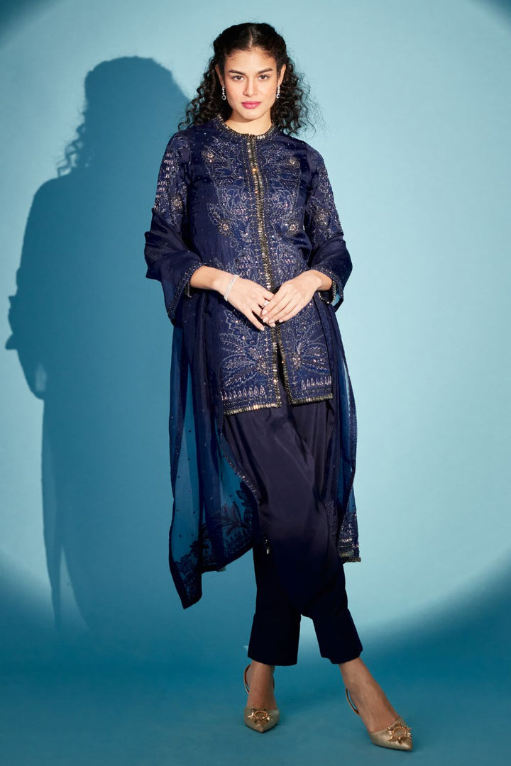 Midnight Blue Embroidered Suit